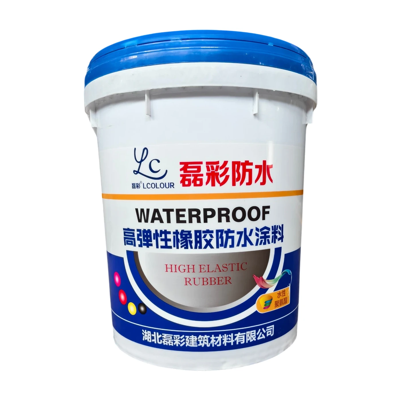 磊彩高弹性橡胶防水涂料（水性聚氨酯）产品实拍